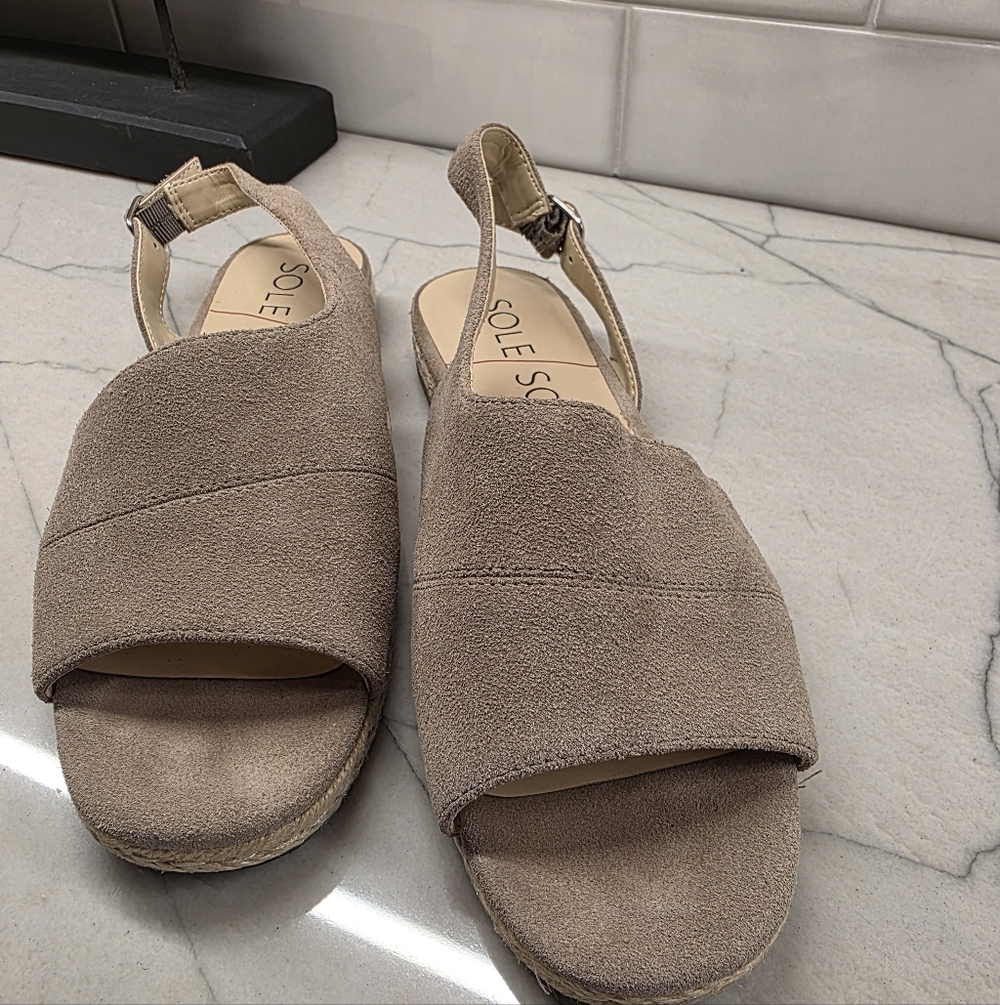 SOLE SOCIETY Dolven Suede Sling Back Sandal Size 10